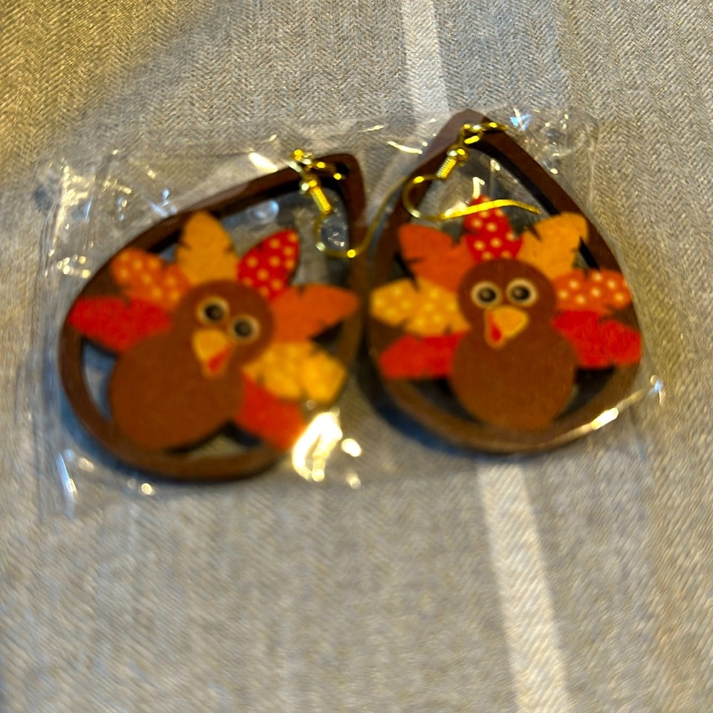 Thanksgiving turkey earrings